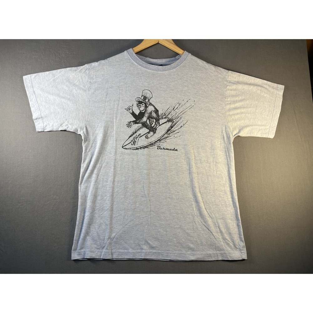 Vintage Davisons of Bermuda Surfing Monkey T Shirt Sz XL